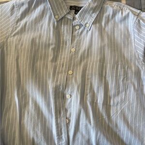 J. Crew Blue and White Casual Button Down Shirt Oxford Cotton